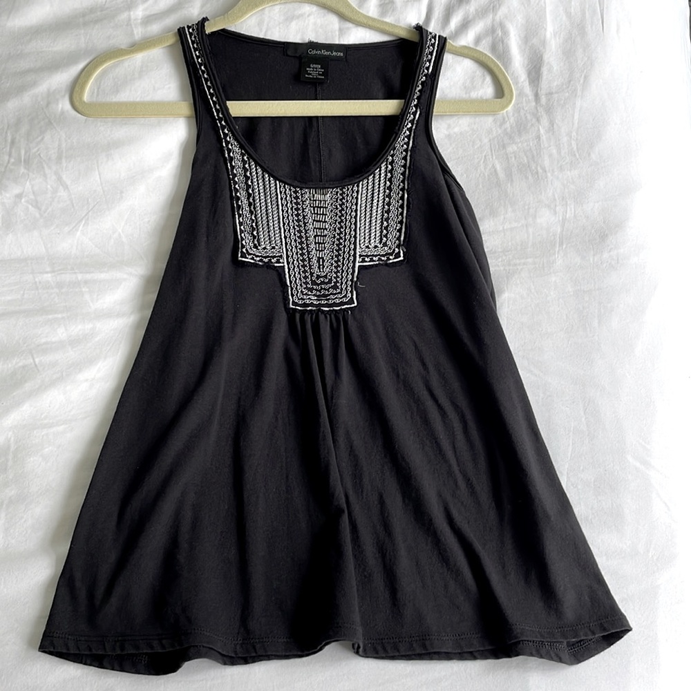 Black, Calvin Klein, jeans tank top